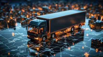 Distribution and delivery concept created with generative AI technology