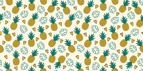 Aesthetic Pineapples Seamless pattern design for decoration,cover,banner and other purposes. 