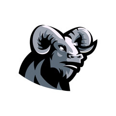 Goat athletic club vector logo concept isolated on white background. Modern sport team mascot badge design. E-sports team logo template with animal vector illustration	