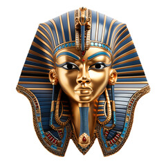 Egyptian farao mask on transparent background isolated png.Generated with AI - obrazy, fototapety, plakaty