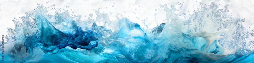 Poster Water wave splash on transparent background isolated png.Generated with AI