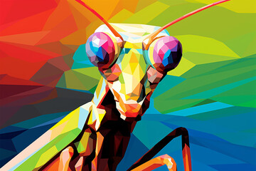 Generative AI.
wpap style abstract background, a praying mantis