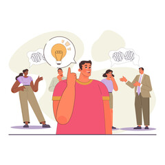 Uniqueness and individuality. Character standing out from the crowd