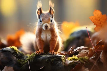 Rolgordijnen a squirrel standing on a rock © Visionary