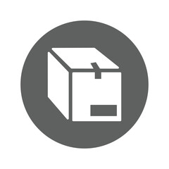 Box, package, parcel icon, Gray vector graphics.