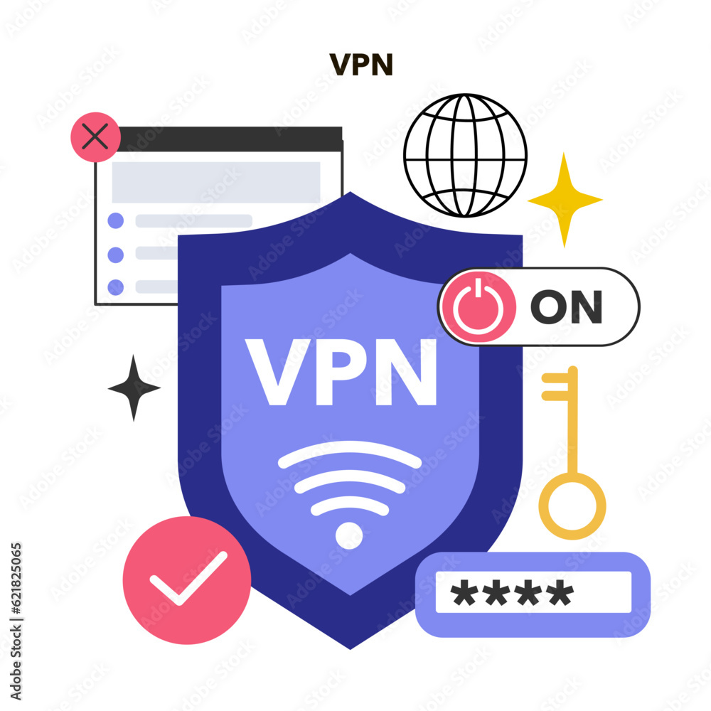 Poster vpn service. virtual pivate network access. secure internet connection