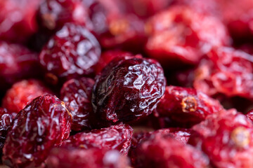 Dried red cranberries with sugar syrup