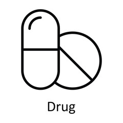 Drug Vector  outline Icon Design illustration. Medical and Health Symbol on White background EPS 10 File
