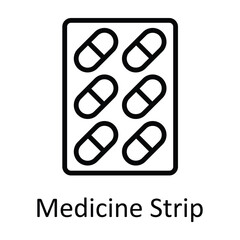 Medicine Strip Vector  outline Icon Design illustration. Medical and Health Symbol on White background EPS 10 File