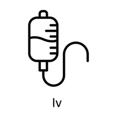 Iv  Vector  outline Icon Design illustration. Medical and Health Symbol on White background EPS 10 File