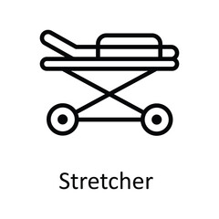 Stretcher  Vector  outline Icon Design illustration. Medical and Health Symbol on White background EPS 10 File