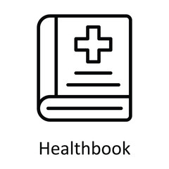 Obraz premium Health book Vector outline Icon Design illustration. Medical and Health Symbol on White background EPS 10 File