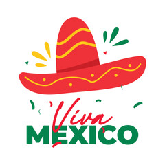 Viva mexico independence day banner design template