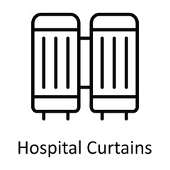 Hospital Curtains Vector  outline Icon Design illustration. Medical and Health Symbol on White background EPS 10 File