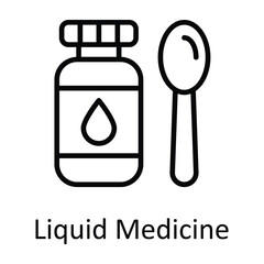 Liquid Medicine Vector  outline Icon Design illustration. Medical and Health Symbol on White background EPS 10 File