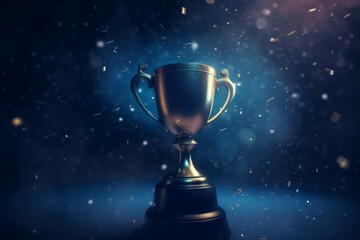 Golden trophy cup. Generate Ai