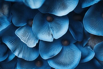 Blue mushroom forest background. Generate Ai