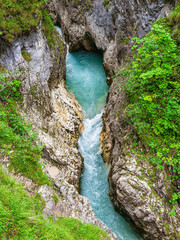Blick in die Leutaschklamm bei Mittenwald