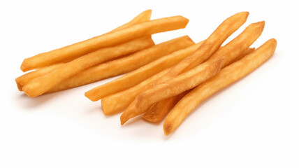 french fries isolated on a white background. Generative AI