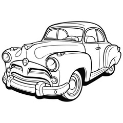 Vintage Car Coloring Page
