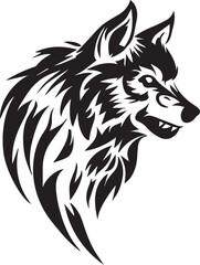 Wolf tattoo design vector illustration