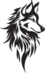 Wolf tattoo design vector illustration