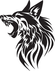 Wolf tattoo design vector illustration