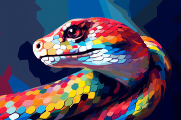 Generative AI.
wpap style abstract background, a snake