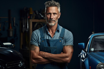 AI generated image of mechanic car portrait