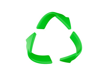 3D Green Universal Recycling Symbol