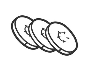 Line art of banana isolated on white background. One line style. Vector illustration