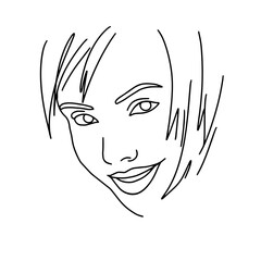 abstract face line drawing. Beauty Woman Portrait minimalistic style 6
