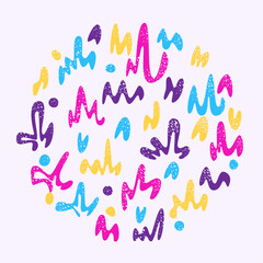 background with abstract waves, textured doodle elements on a white background