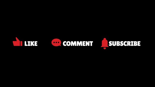Clean and simple animated LIKE COMMENT SUBSCRIBE tags with a clear background that can easily be overlayed onto all of your YouTube videos. On screen simultaneously and then individually.