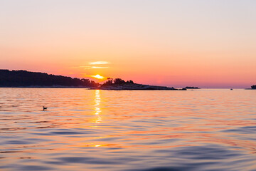 Naklejka premium Sunset at sea in Rovinj