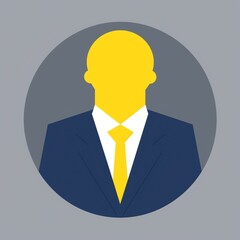 a yellow head in a suit and tie