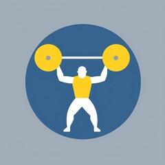 a man lifting weights in a blue circle