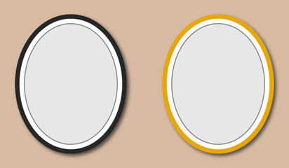 Circular vector frame set. Oval vector frame 