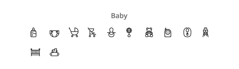 Baby icon set. Website set icon vector. for computer and mobile