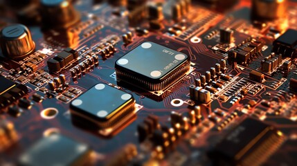 Fototapeta na wymiar a close up of a circuit board