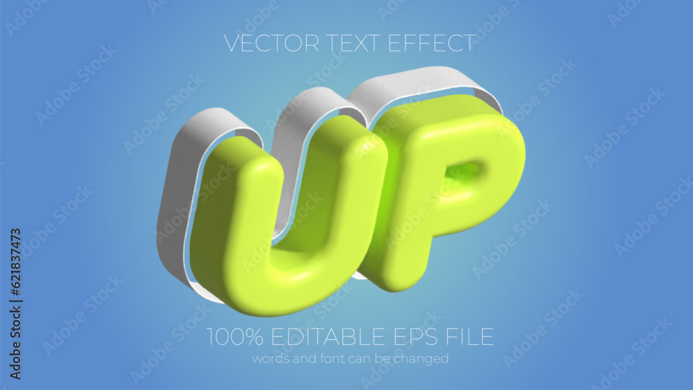 Poster up editable text effect style, eps editable text effect