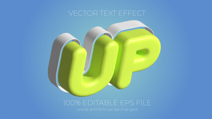 UP editable text effect style, EPS editable text effect