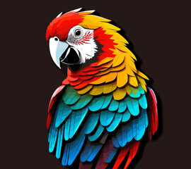 Obraz premium red, blue and yellow macaw