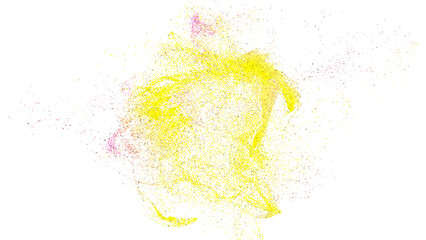 scattered, glowing, colorful particles on transparent background