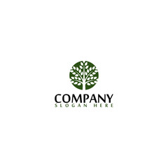 Tree company logo icon template illustration design isolated on white background