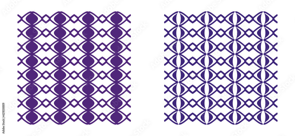 Wall mural set of decorative patterns. collection of purple patterns