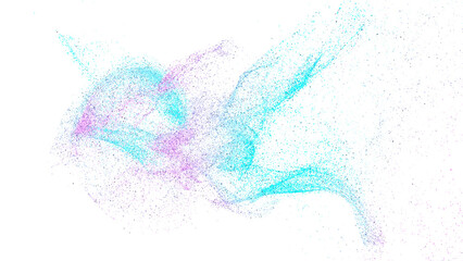 scattered, glowing, colorful particles on transparent background