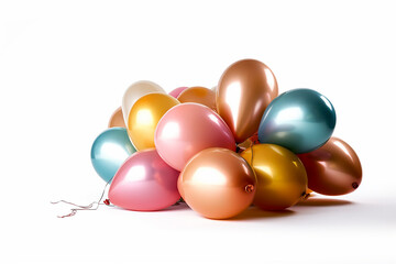 a bunch of balloons on a white background. Generative AI