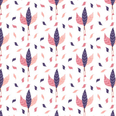 Feather boho style pattern for textile, background and paper products.