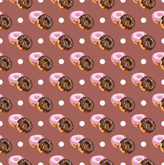 donut pattern fabric with circle 